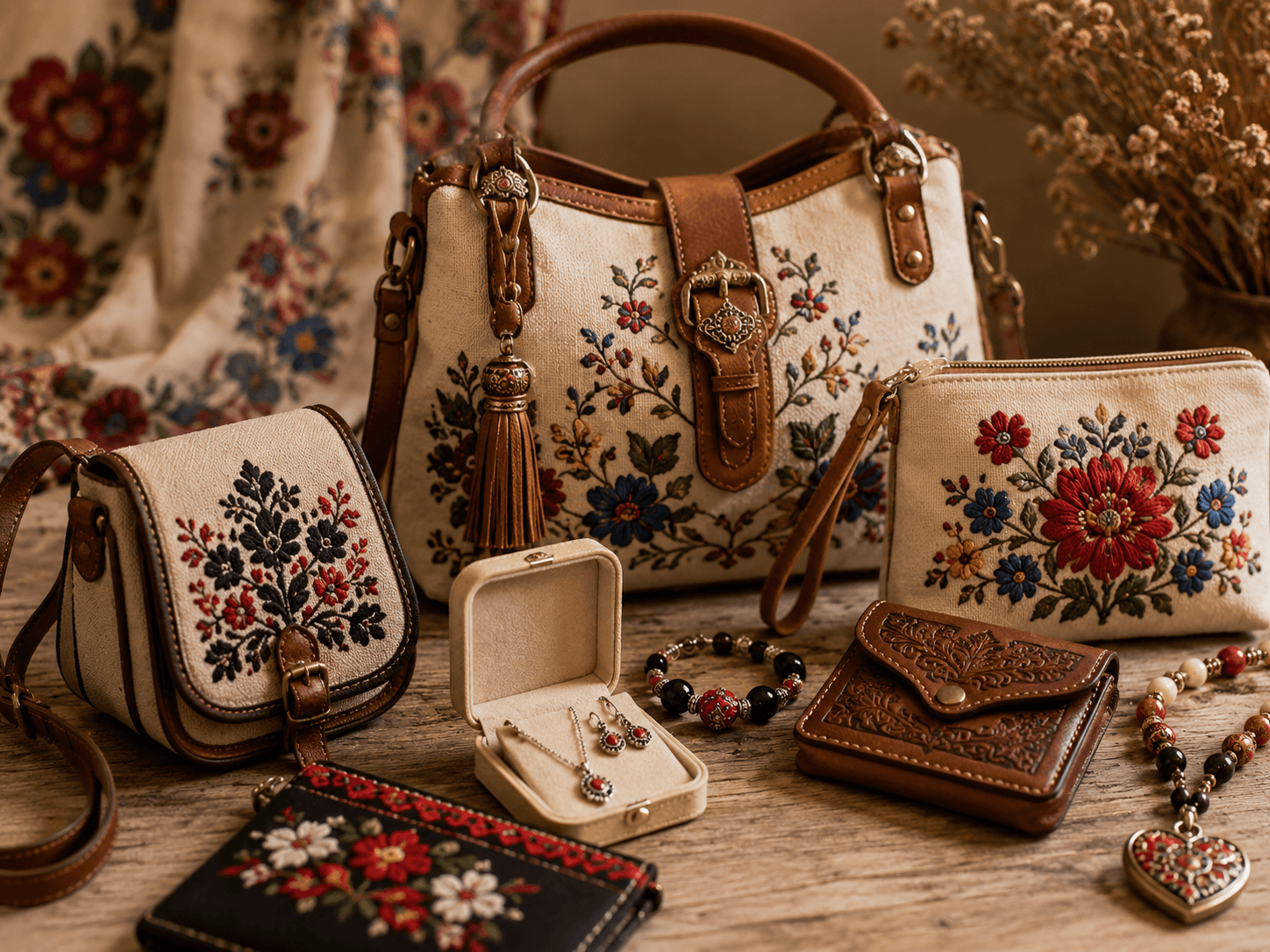 BIJOUX SACS CHAPEAUX PORTE MONNAIE TROUSSE DE TOILETTE folk polonais