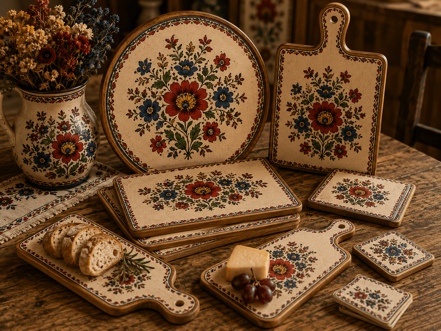 DESSOUS DE PLAT folk polonais PLANCHETTE DESSOUS DE VERRES folk polonais