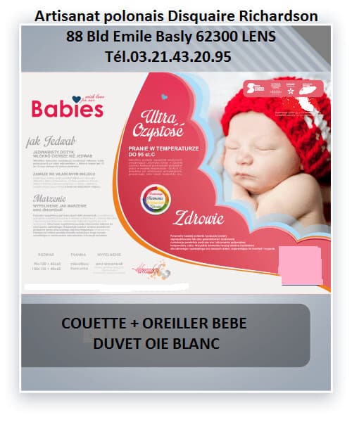 Couette bébé 100x135 en DUVET OIE