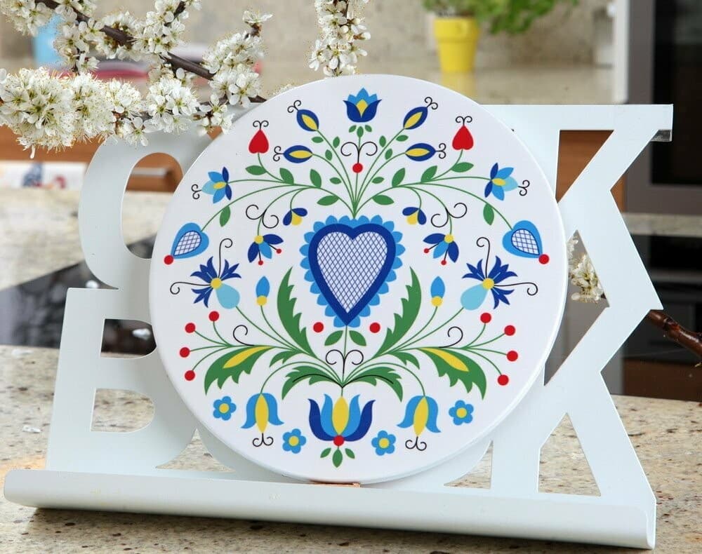 DESSOUS DE PLAT ROND CŒUR KASZUBĘ