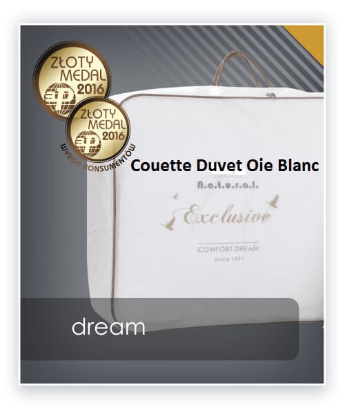 COUETTE 180x200 en 100% DUVET OIE EIDER PREMIUM 1200gr.