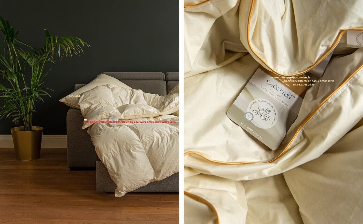 Couette en Duvet oie 110x200
1700gr.