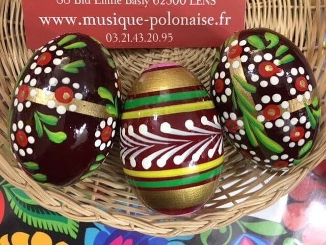 Oeuf de Pâques Pisanki de Pologne Gros Bois