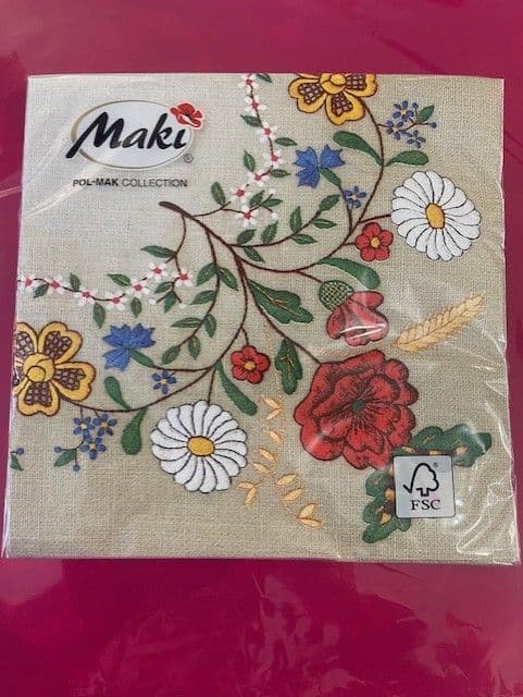 Serviettes de table folk polonais