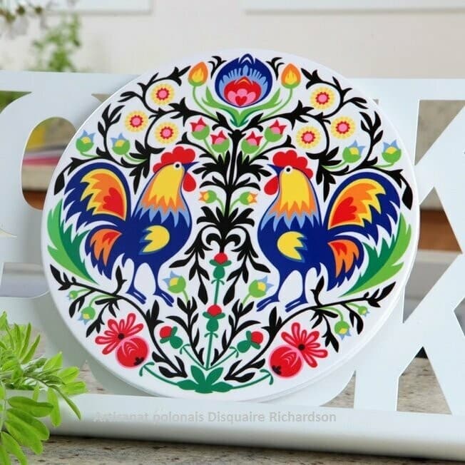 DESSOUS DE PLAT ROND coqs