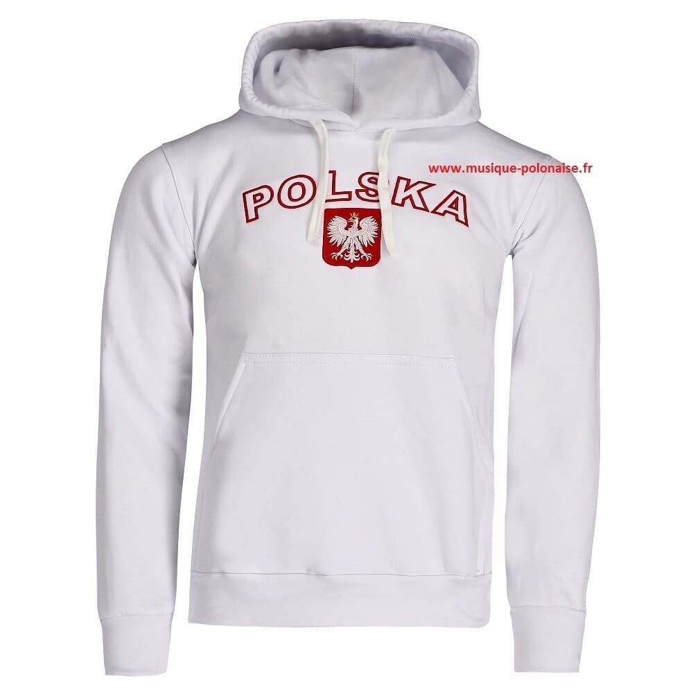 SWEAT SHIRT POLSKA BLANC capuche